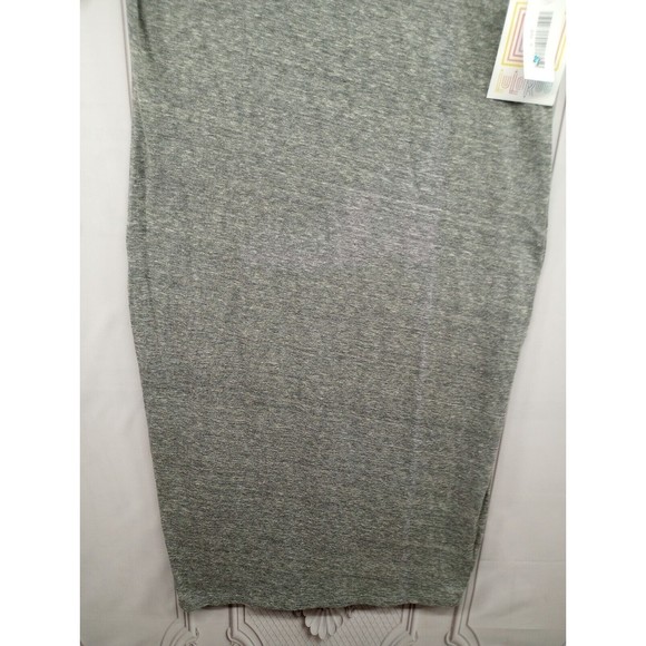 NWT LuLaRoe Dress SZ Medium Julia Style Sheath Casual Stretch Gray Yellow Trim - Picture 9 of 16